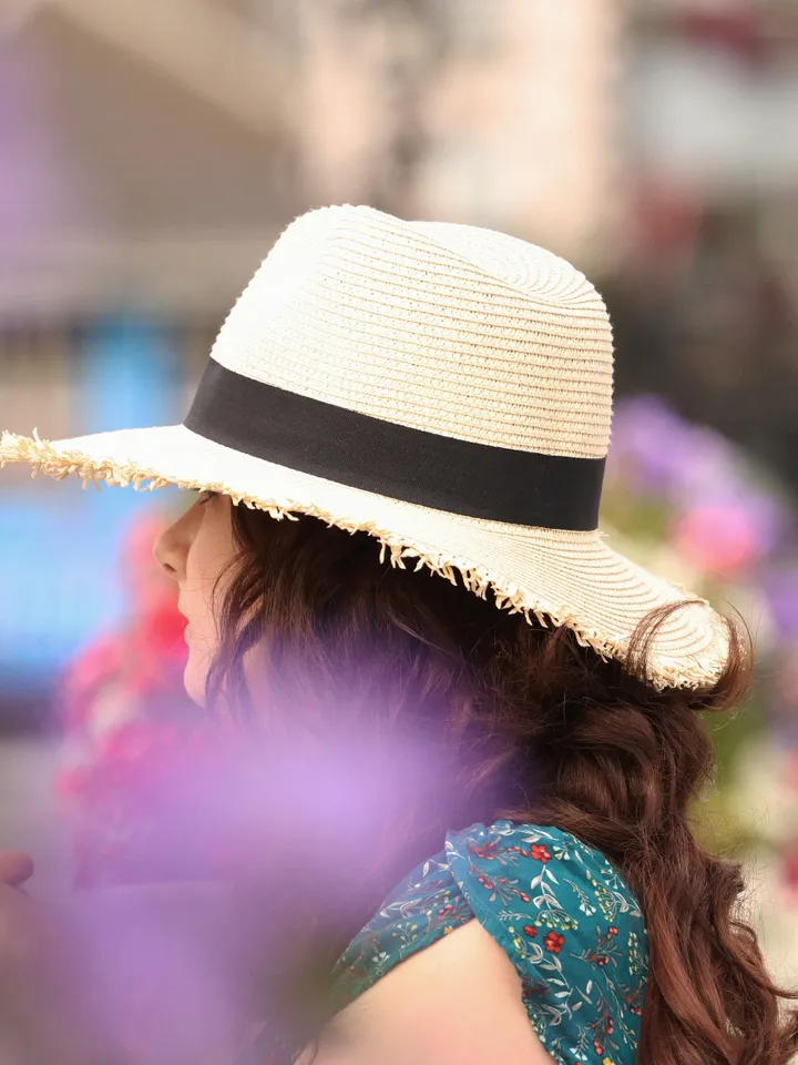 Fedora Straw hat for Women summer raffia sun hat floppy beach boho seaside hat
