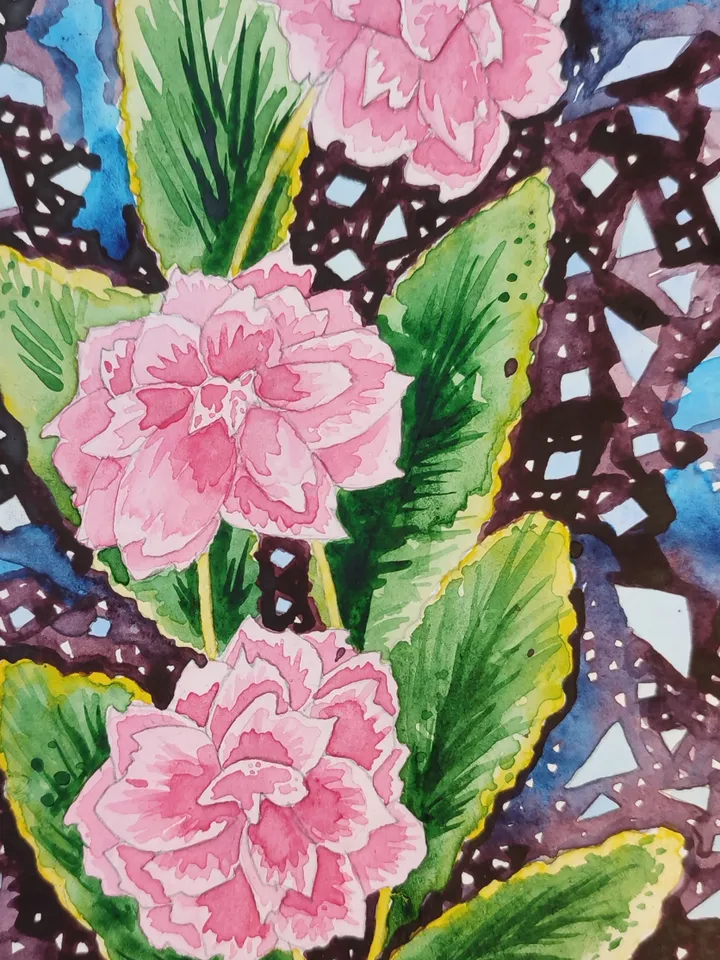 Author's original painting / Watercolor/Flowers / Abstraction