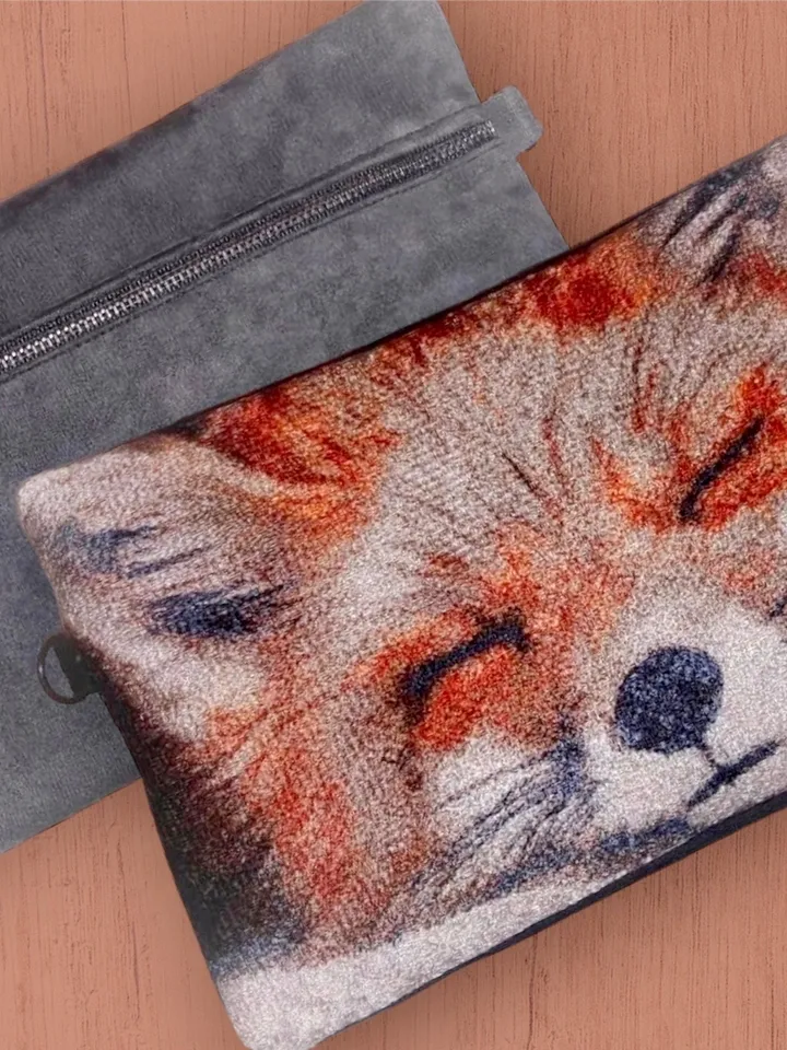Fox photostitch Сlutch Bag in the hoop machine embroidery design and tutorial how to make InThe Hoop Project Machine Embroidery Patterns ITH