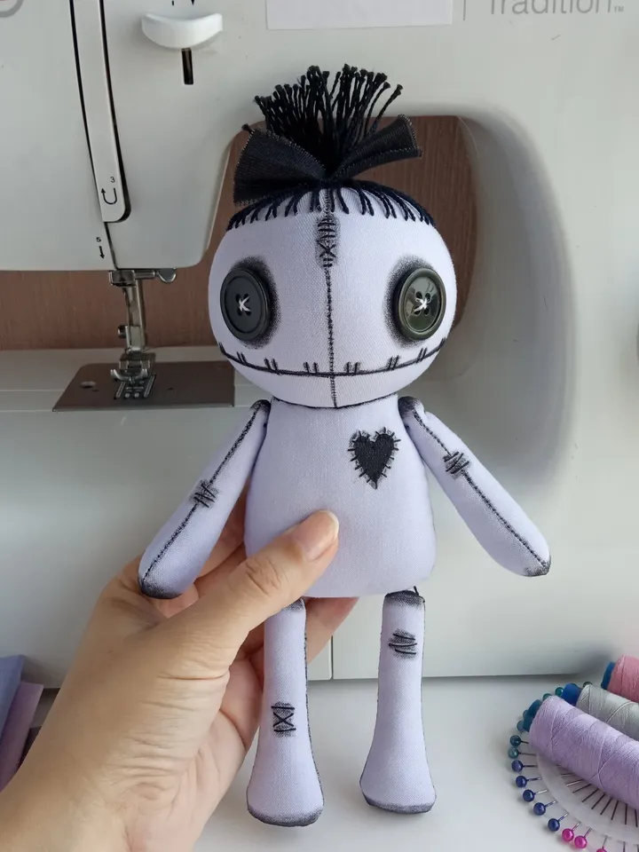 Handmade Goth Doll - Purple