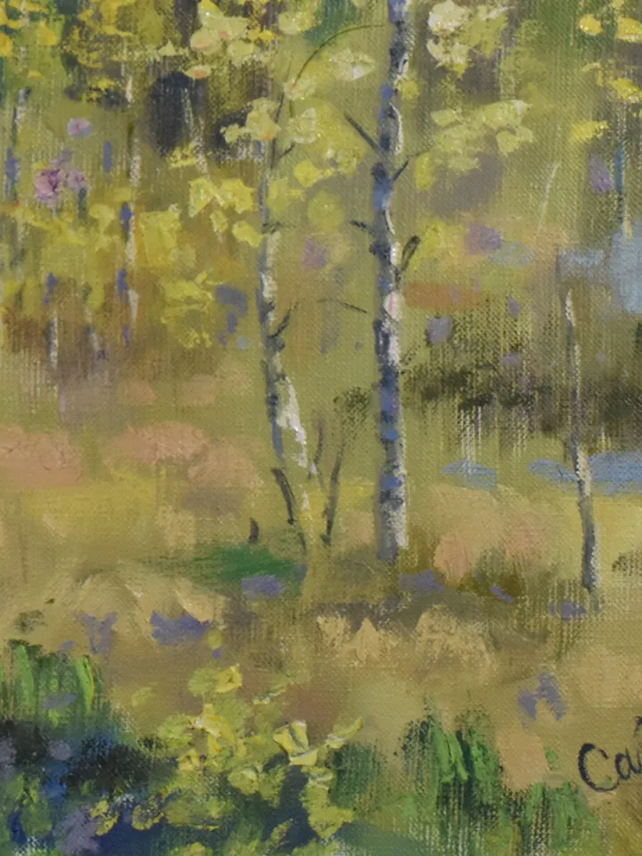 Spring Painting Nature Landscape Birch Trees Artwork Impressionism