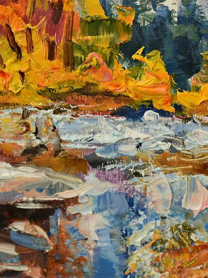National Park Painting Mountains California Landscape America Yosemite Autumn