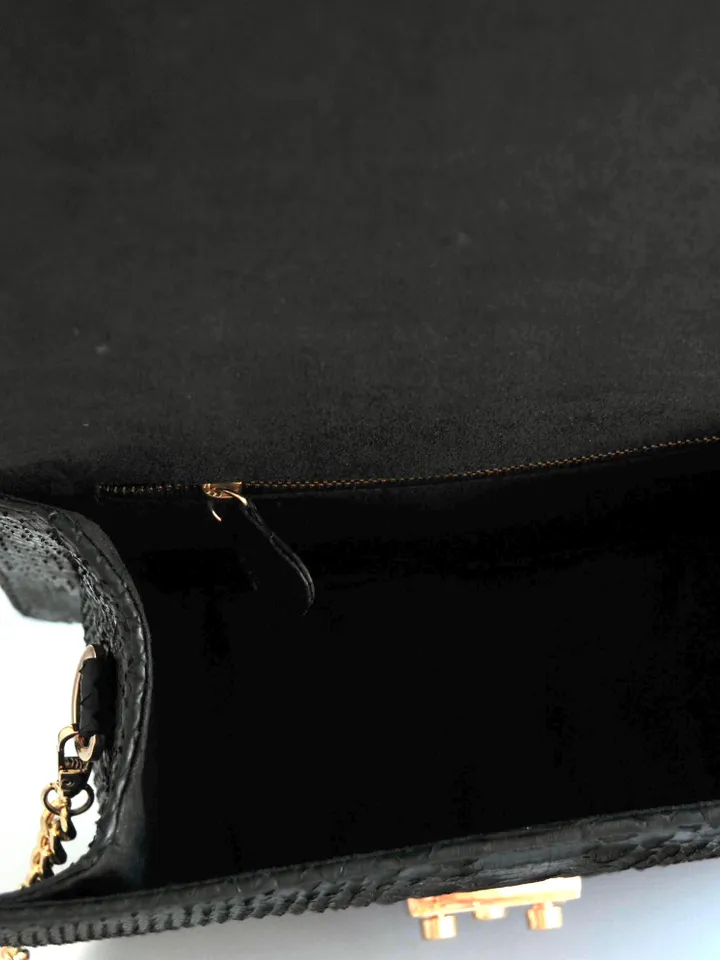Genuine python skin classy woman bag | designer leather bag | woman hadle bag | chain crosshandle elegant snake bag | Snake print purse