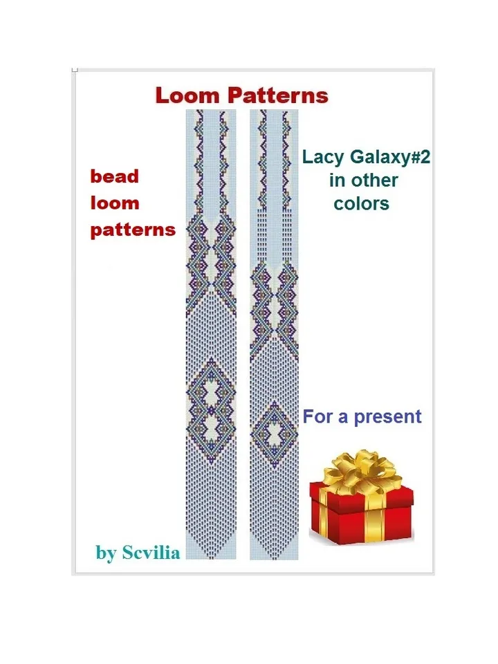 Bead loom patterns, schemes for a Gerdan-Split-Loom Necklace, Beading Loom only Pattern, Instant Download, PDF