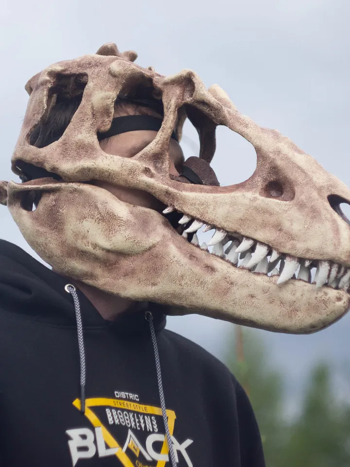 T-Rex Skull Mask, Dinosaur Skull, Tyrannosaurus Fossil Skull, tyrannosaurus rex, dinosaur mask, dino mask, resin mask, Horror Mask