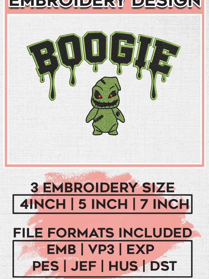 Oogie Boogie Drop Name Embroidery designs, Nightmare Before Christmas Machine embroidery designs, Halloween embroidery files, Trick Or Treat Machine Embroidery Digitized Pes Files, Digital Download