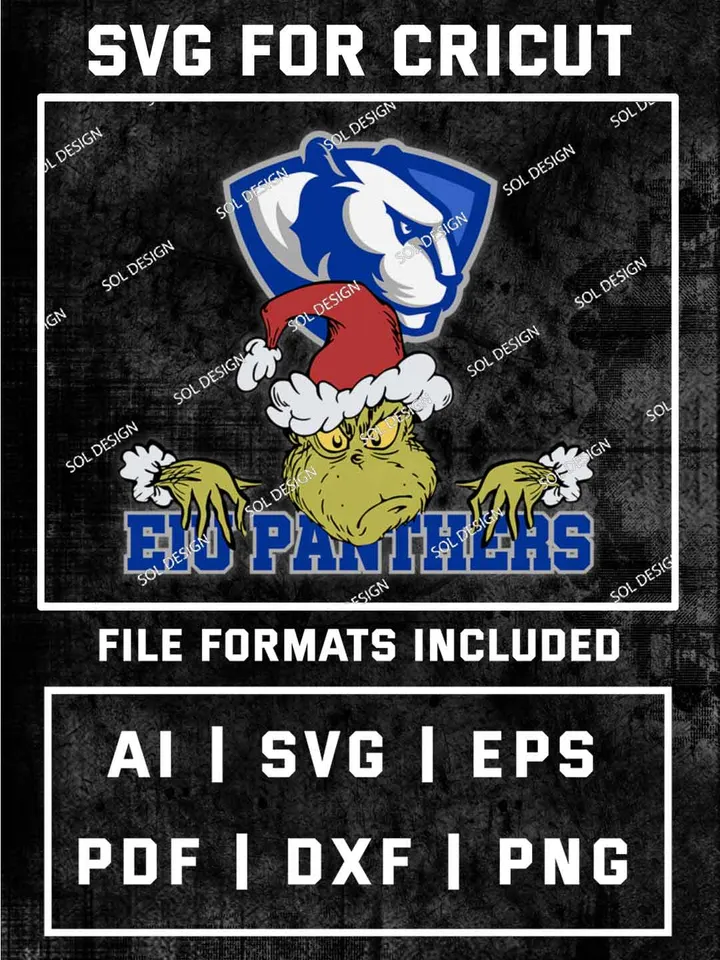 Grinch Eastern Illinois Panthers SVG, NCAA SVG Design, NCAA EIU Panthers SVG, NCAA Panthers Cricut, Christmas Svg, Grinch svg, Digital Download