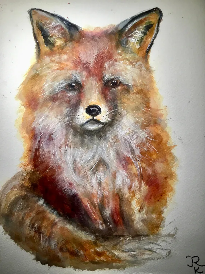 Fox t shirt,Unisex organic cotton t-shirt made with my own design,original watercolor fox painting.