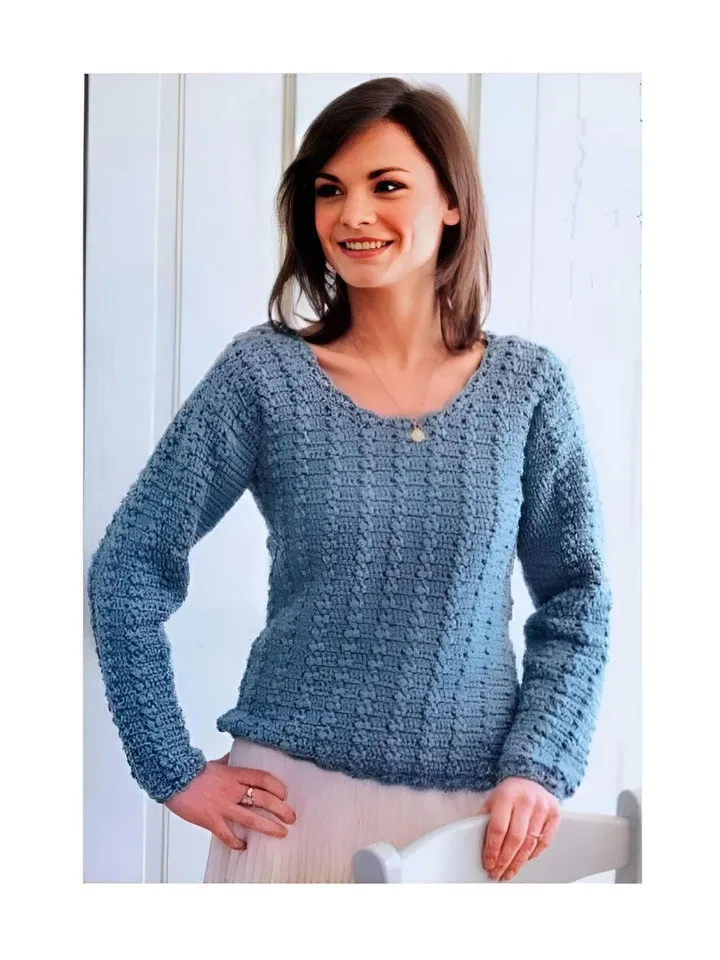 Crochet sweater women pattern , textured sweater crochet pdf