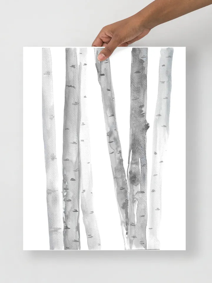 Birch Trees Art Birch Tree Painting Forest Print Set Modern Rustic Decor Black White Print Abstract Birch Tree Birch Wall Decor Tree Poster