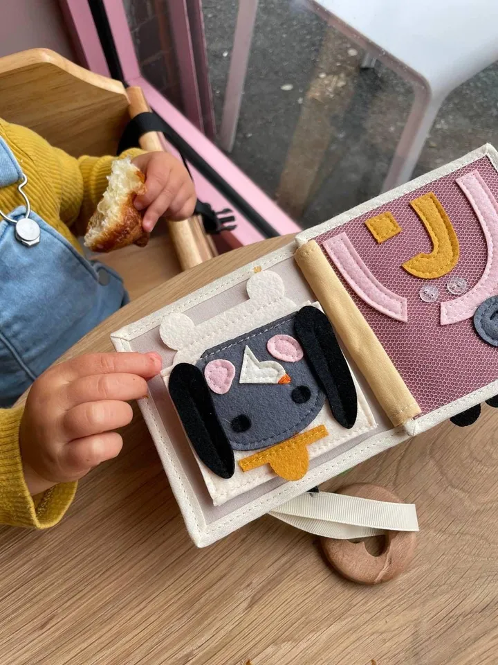 Mini Quiet Book for 6β18 Months Baby β Sensory Felt Busy Book β Montessori Travel Toy β Soft Activity Book β Gift for Baptism or Birthday
