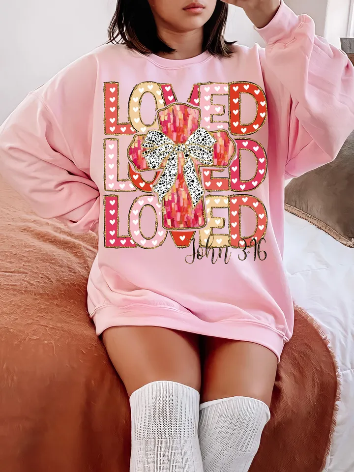 Loved John 3:16 Png, Retro Valentine Png, Coquette Valentine Jesus Png, Heart Png, Christian Cross Png, Bible verse Png, Love like Jesus png