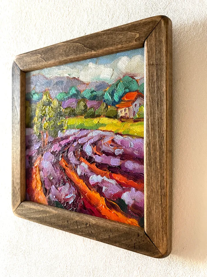 Lavender Fields Painting Tuscany Original Art Landscape Oil Painting ...