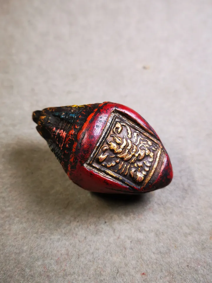 Gandhanra Old Tibetan Niang La Tsa Tsa Statue,Stupa Amulet,Pagoda Pendant,with Scorpion Stamp,Large Size 65mm,50 Years Old