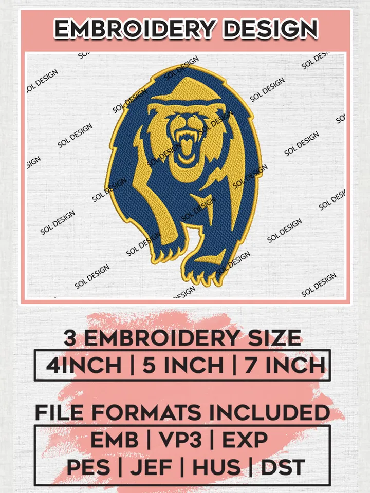 California Golden Bears Mascot Embroidery Designs, NCAA Logo Embroidery Files, NCAA California Golden Bears Logo, NCAA Embroidery Designs, Machine Embroidery Designs, Digital Download