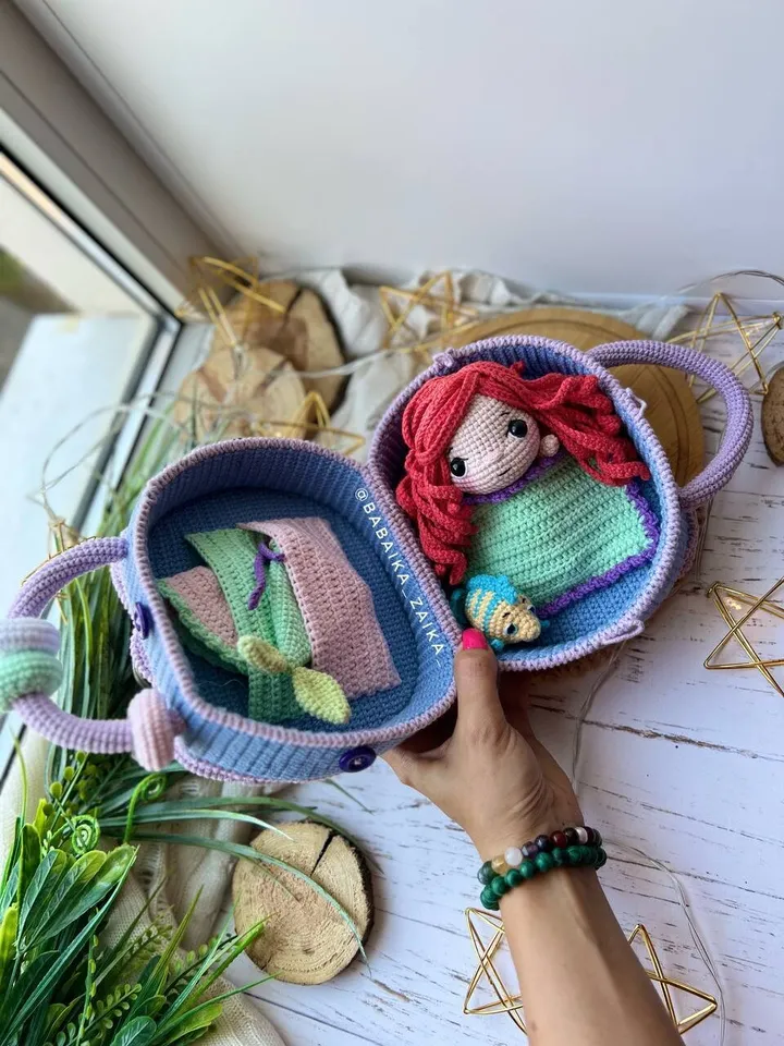 PDF Crochet Pattern Mermaid's doll House, Amigurmi mermaid, Amigurumi House Pattern,  Amigurumi Ariel Pattern, Amigurumi mermaid doll