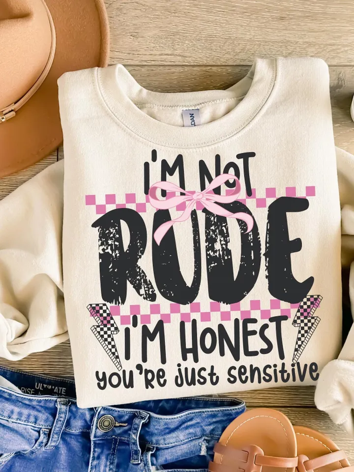 I'm Not Rude PNG Snarky Sarcastic Funny saying Png Retro Checkered Trendy Womens Sarcasm Edgy Png Sassy Png Funny Mom Attitude Png ORIGINAL