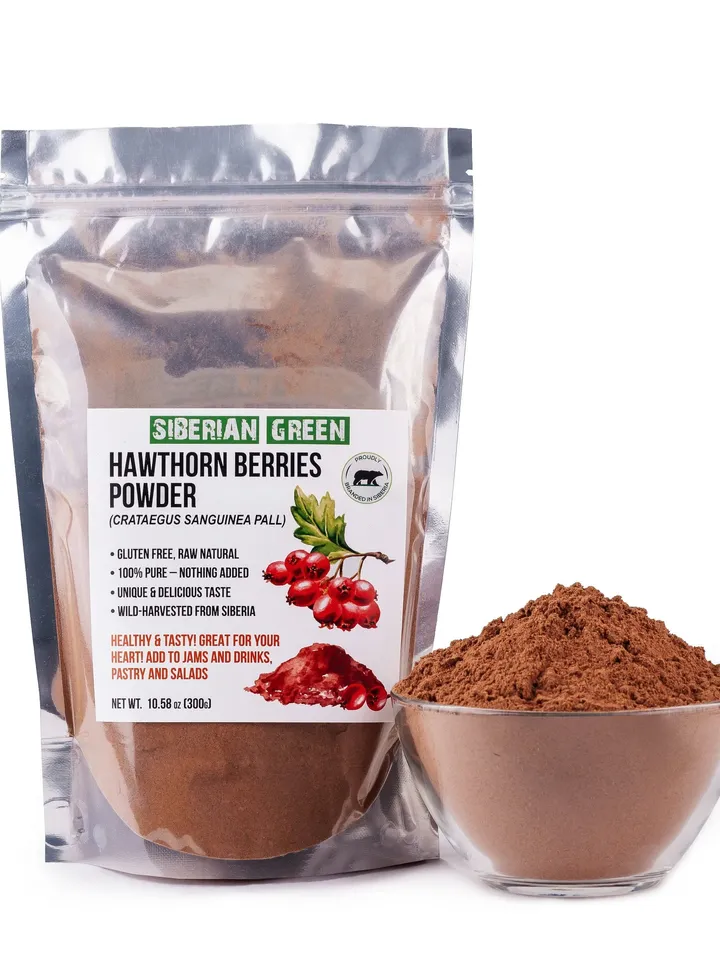 Siberian Hawthorn Dried Berries Powder Flour Tea 300g Wild Harvested Crataegus Sanguinea from Altai