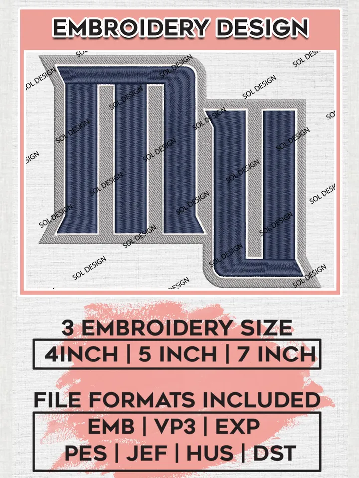 NCAA MU Hawks College Football Team Logo Embroidery Design Files, NCAA Monmouth Hawks Machine Embroidery, NCAA Teams, Game Day, 3 sizes, NCAA Machine embroidery designs, Digital Download