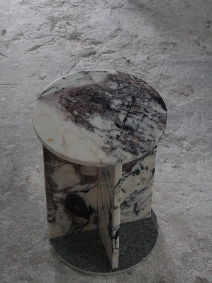 Aegean marble ( lilac) end table,side table handmade
