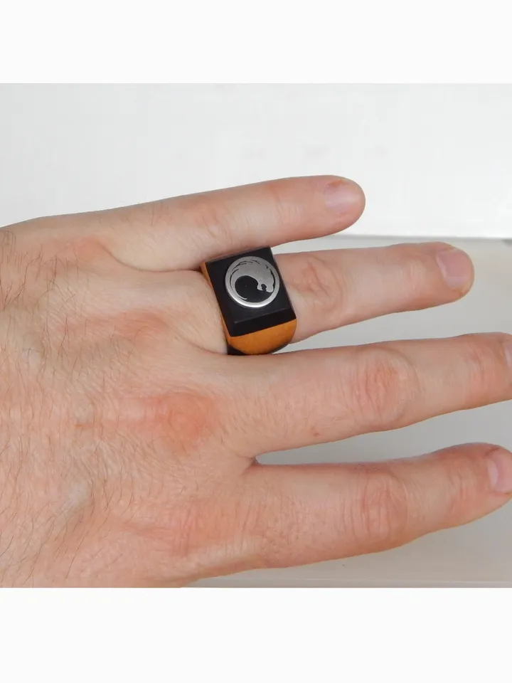 Wooden signet ring. "Leviathan"