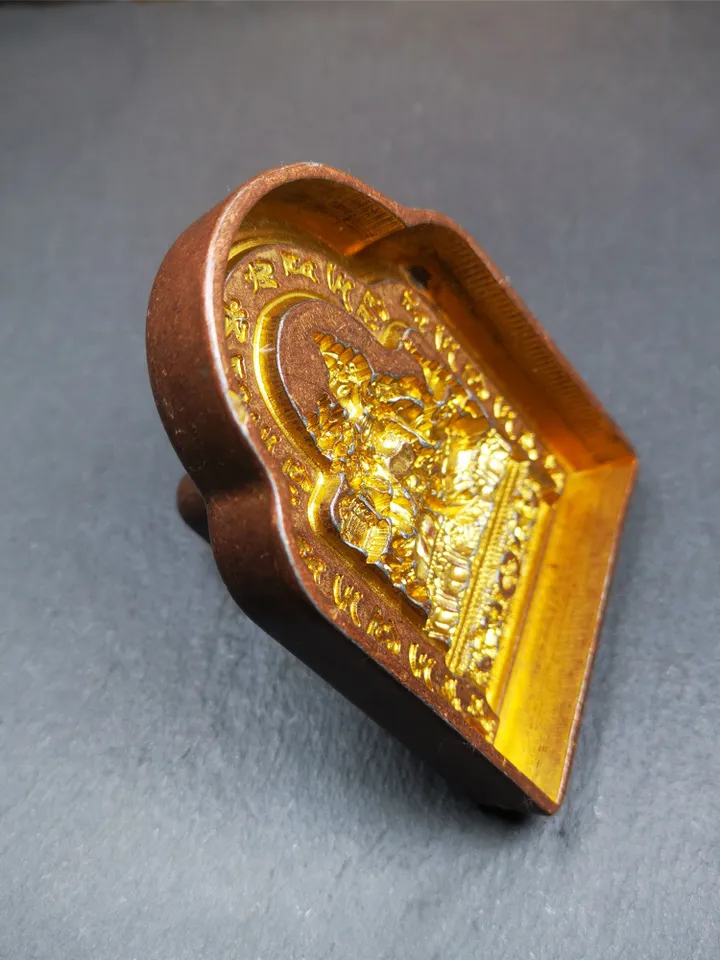 Gandhanra Handmade Tibetan Buddha Statue Tsa Tsa Mold,Green Tara with Mantra Mold,Copper Mould For Making Clay Buddha Statue,Tsha Tsha