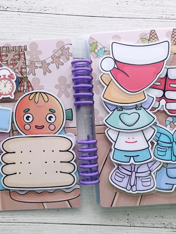 Printable Paper Gingerbread doll house, printable Doll Christmas Gingerbread, Holiday paper dolls cooked , Busy book printable crafts kids