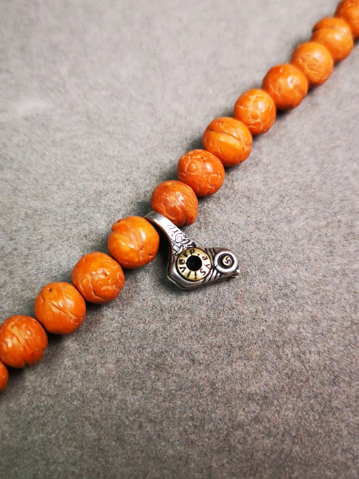 Gandhanra Handmade Tibetan Buddhist Silber Mala Counter Clip,Bum Counter Clip for Prayer Beads,Lucky Birs Shape,Mala Accessories