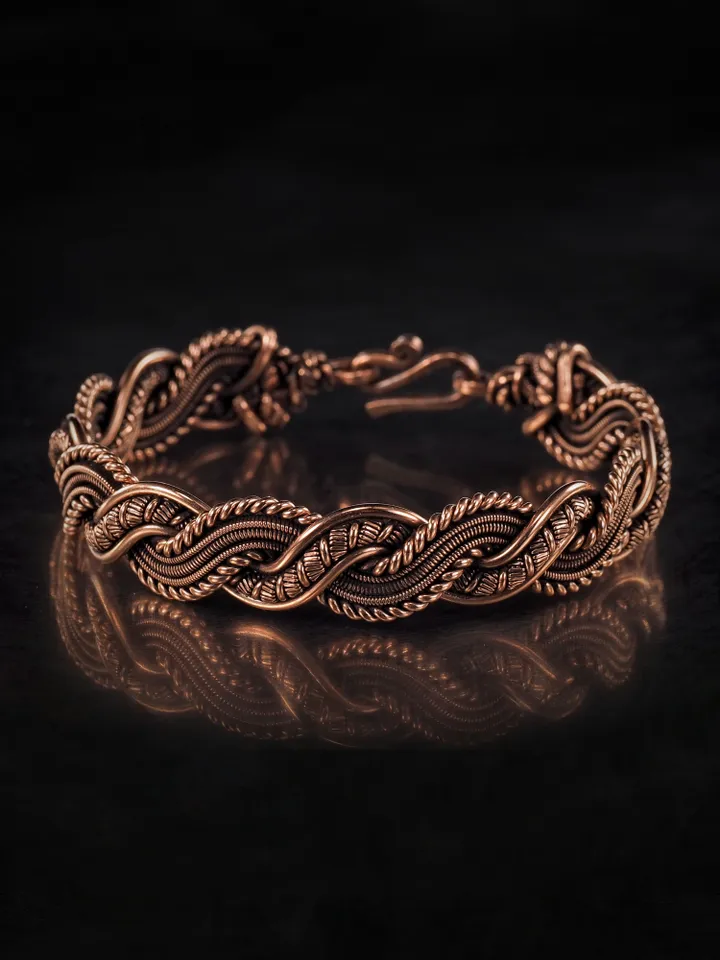 Wire wrapped copper bracelet for woman Antique style copper jewelry WireWrapArt