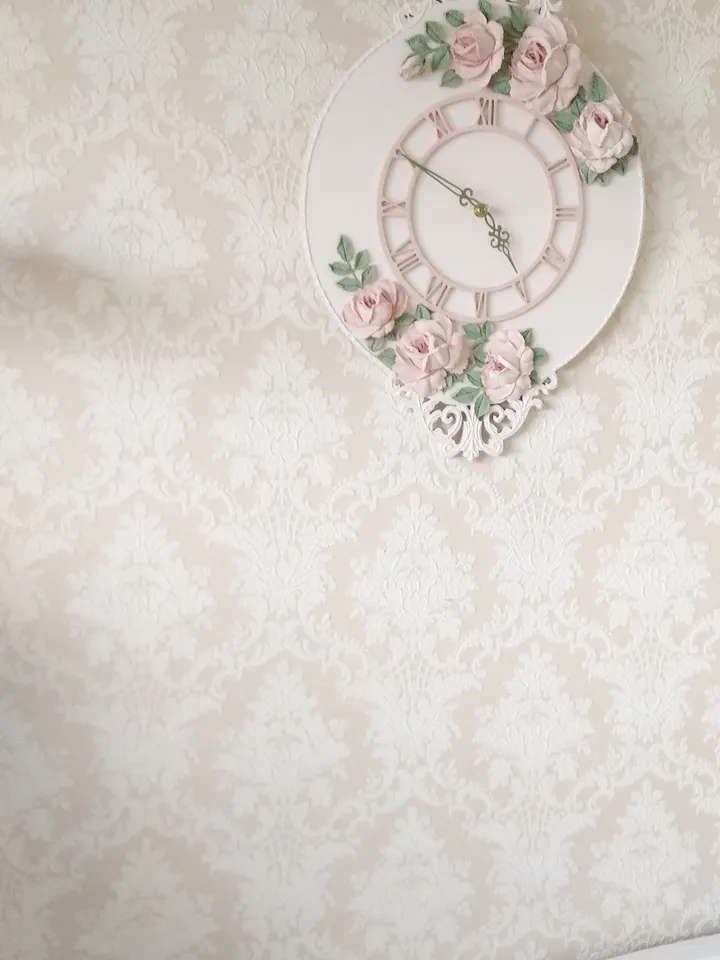 Pink wall clock with roses in shabby chic style Silent wall clock for bedroom or nursery Gift for Christmas, Birthday, Mother's Day, Wedding, Housewarming