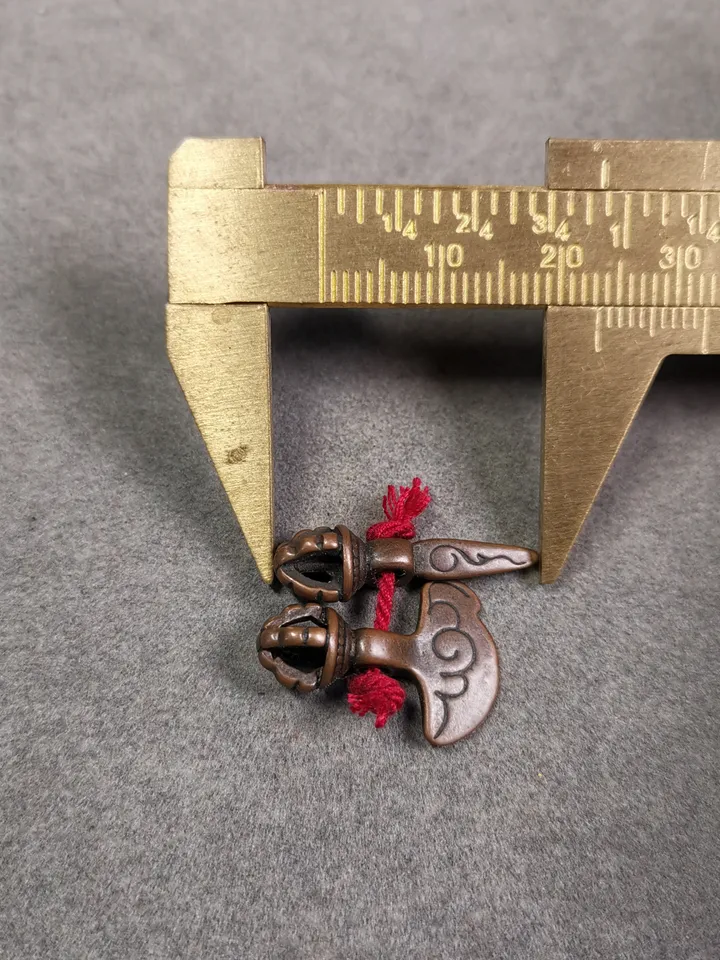 Gandhanra Antique Tibetan Amulet Pendant,Mini Phurba and Kartika(knife of the dakinis) ,for Prayer Bead Counter,Mala Accessories