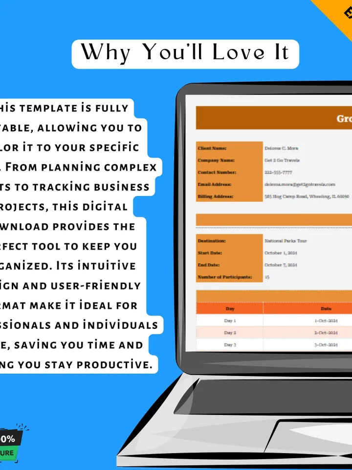 Group Tour Quotation Template, Google Sheets Travel Quote Calculator, Digital Download,Easy-to-Use Cost Estimator for Travel Agents