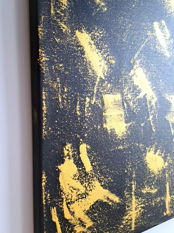 Interior oil painting with gold "Golden Marble" abstraction with gold paint abstract art on canvas contemporary art modern art