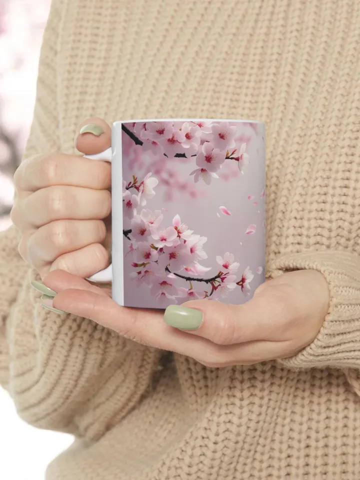 Cherry Blossom Mug, Tea Lover Gift, Inspirational Kitchen Decor, Mother's Day Gift, Spring Mug, Gift for Her, 11oz 15oz Ceramic Mug