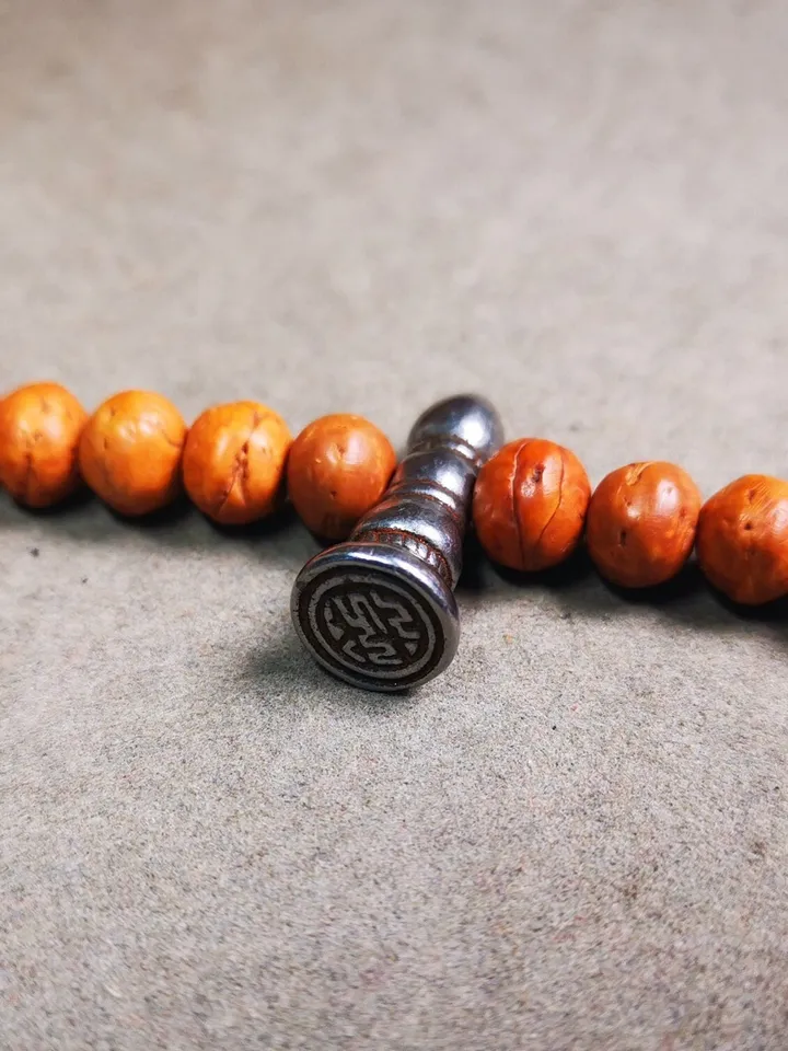 Gandhanra Handmade Tibetan Amulet,Stupa Pagoda Stamp Pendant Bead,Spacer Bead for Mala,Bag Hanging,Prayer Bead Accessories,1.0" × 0.3"