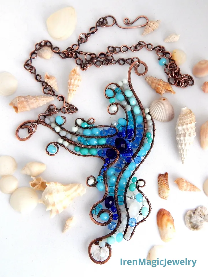Sea Wave Copper Necklace