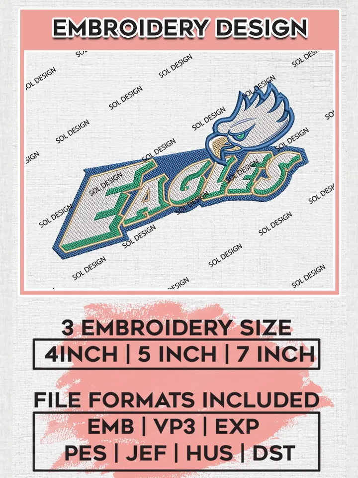 NCAA Florida Gulf Coast Eagles Logo Machine Embroidery Design, NCAA FGC Eagles Team Design Design files, NCAA Team Embroidery Designs, NCAA Machine Embroidery Designs, Digital Download