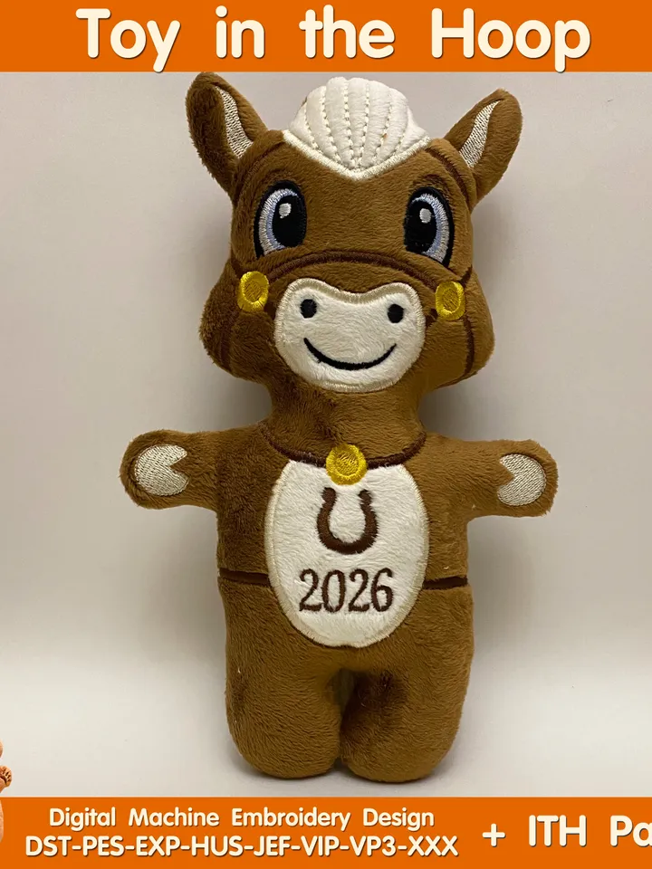ITH Horse toy soft stuffed in the Hoop Digital Design for Machine Embroidery