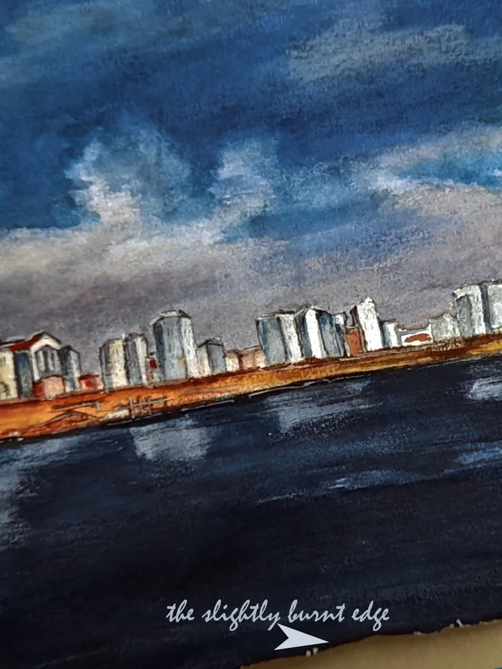Embankment. Sea voyages watercolor series 21x15 cm (8.28 х 5,9 inches)