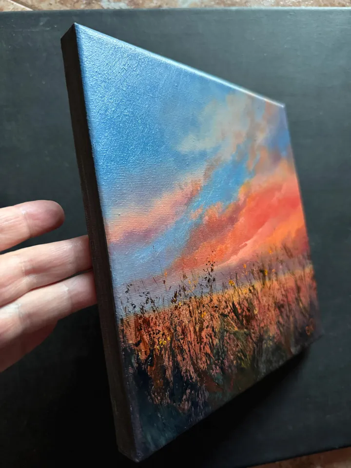 Sunset Oil Painting Original Landscape Sunrise Wall Art
