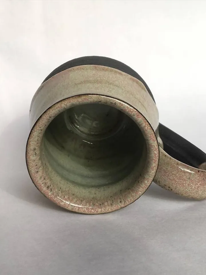 Rose, green and black galaxy glazed stoneware mug
