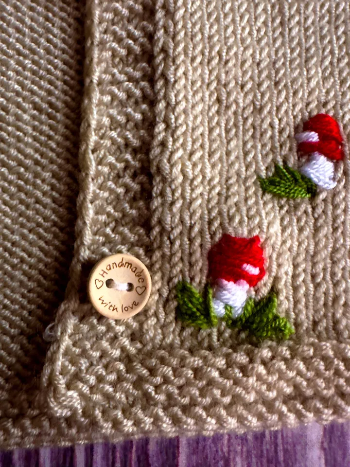 Mushroom Set of 3 PDF Knitting Patterns & Tutorials - Baby Cardigan, Hat and Booties - Beginner-Friendly - eng only