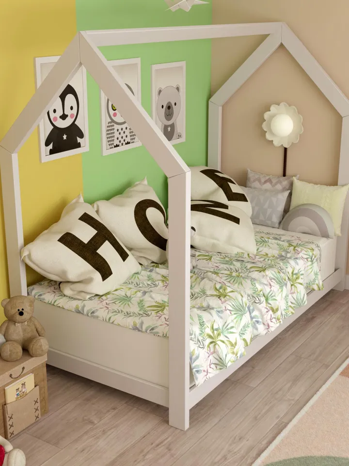Toddler House Bed Frame Plans, Twin Size, DIY, PDF, Kids Bed Plan, Wooden Floor Bed for Kids Bedroom