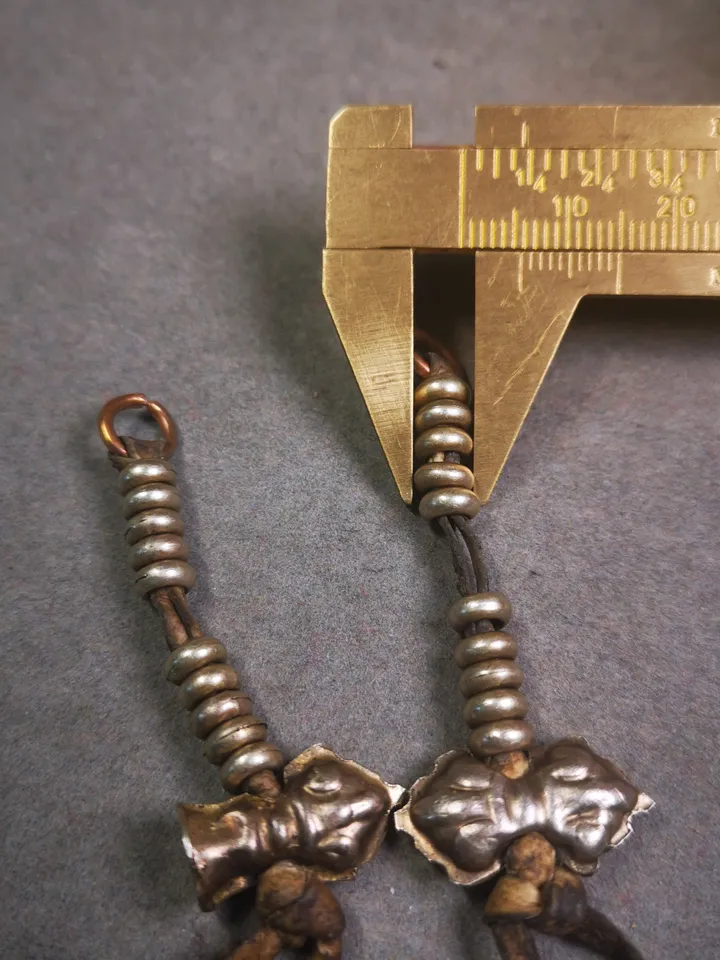 Gandhanra Antique Tibetan Buddhist Mala Counters,Prayer Bead Counters with Dorje and Vajra Pendant,Made of White Copper