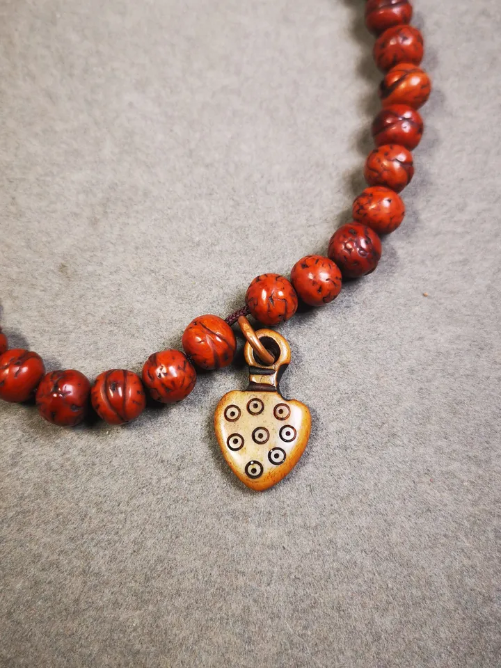 Yak Bone Carved Mantra Dot Mala Pendant,Bead Counter Clip, Prayer Bead Accessories,Gandhanra Tibetan Amulet
