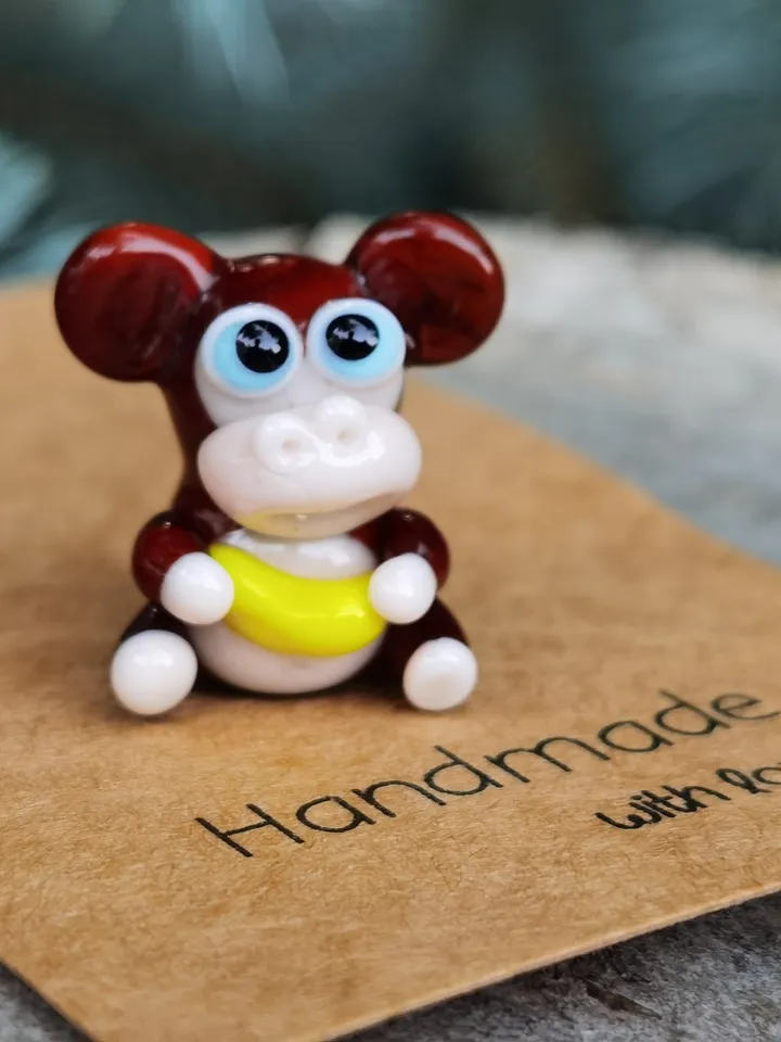Monkey figurine Monkey miniature Monkey Tiny Monkey glass Monkey Tiny figurine Miniature animal