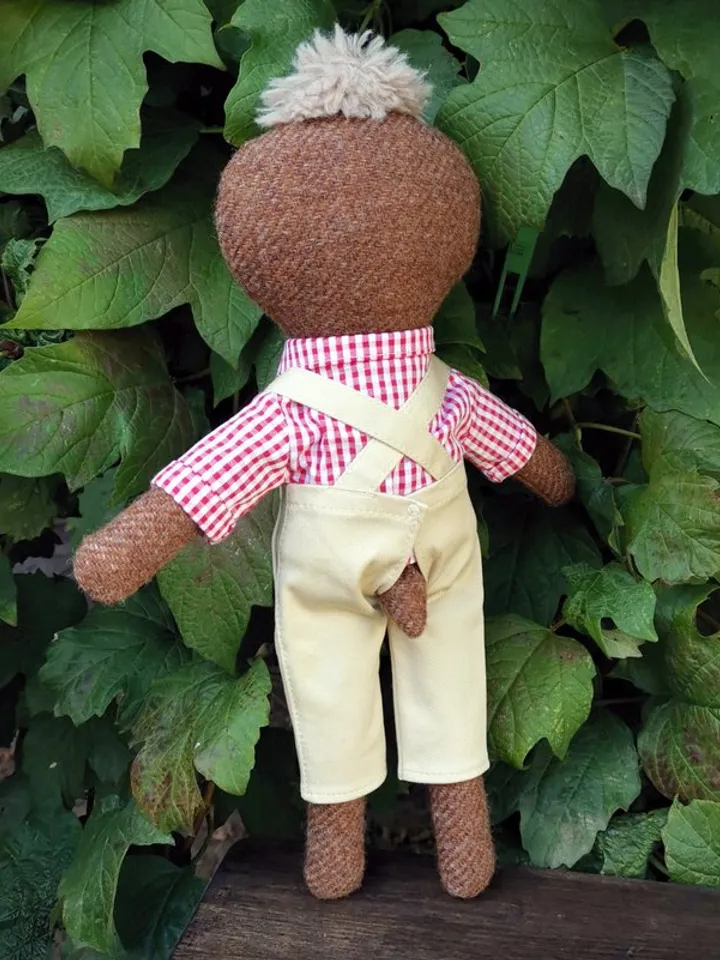 Brown sloth toy, handmade wool soft doll, stuffed fabric toy, textile sloth doll