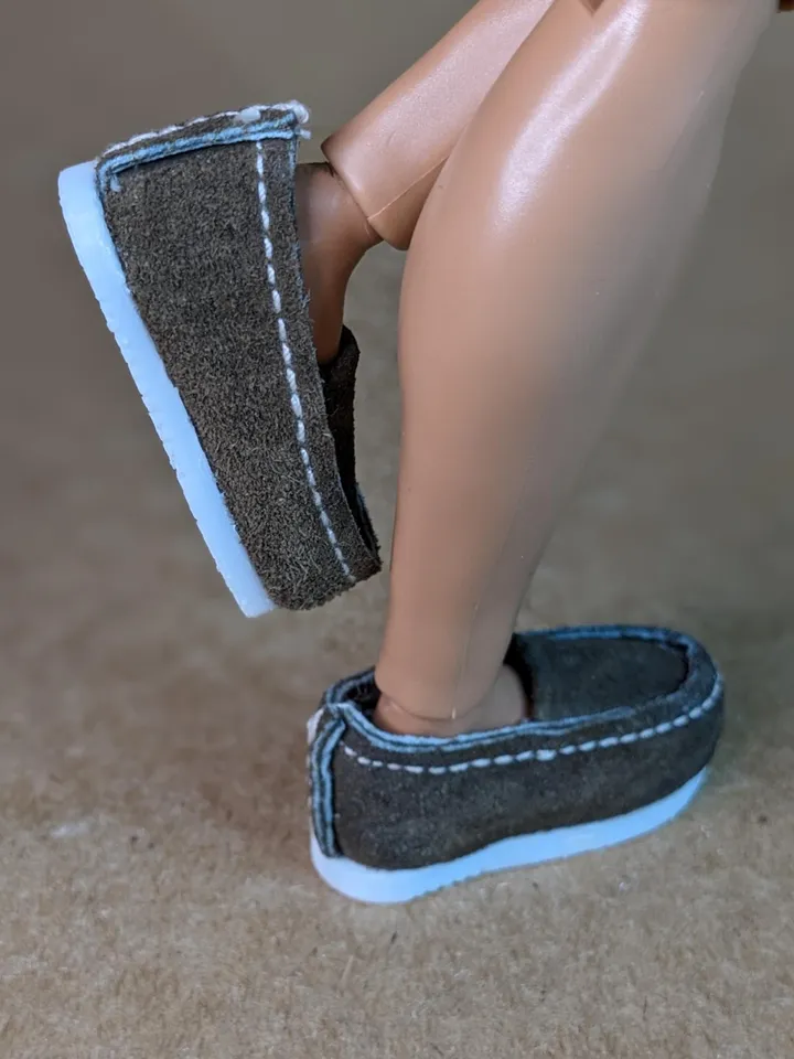 Handmade suede shoes for Fashion male dolls (wide feet)