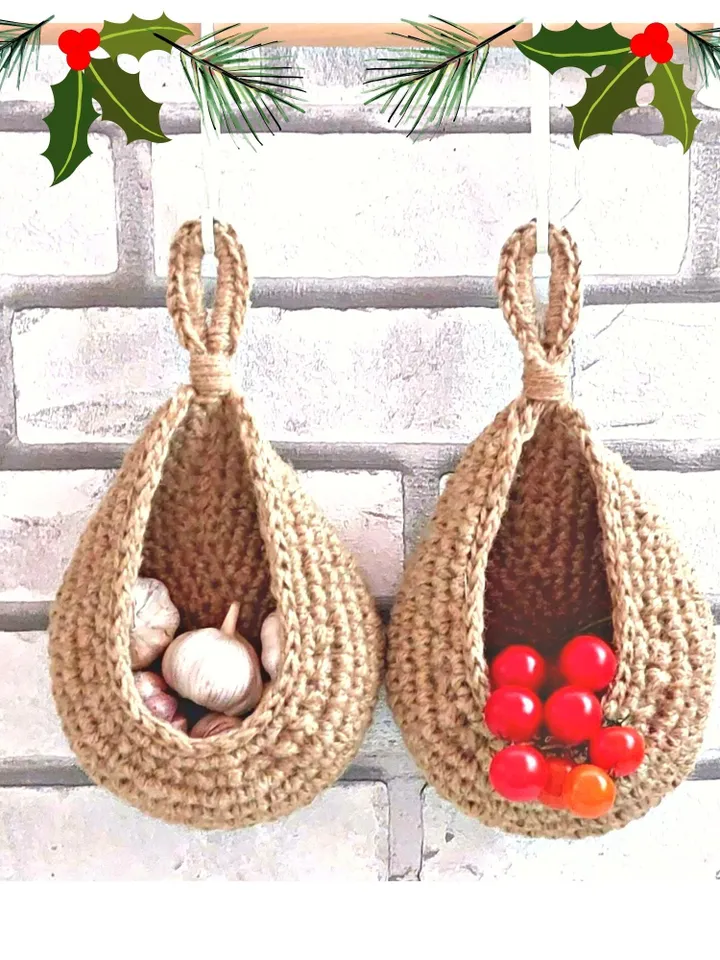 Christmas kitchen decor,gift,storage Wall hanging baskets