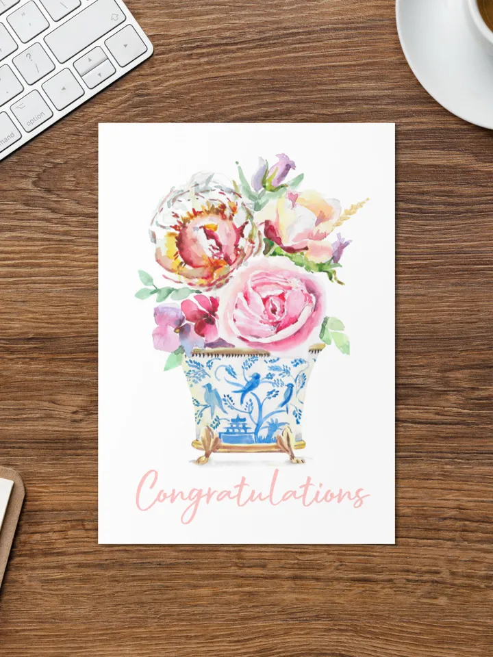 Greeting card Handmade Cards Watercolor Congratulations Cards Cute Appreciation Thank You Card Garden Botanical Flower Card Watercolor Cards